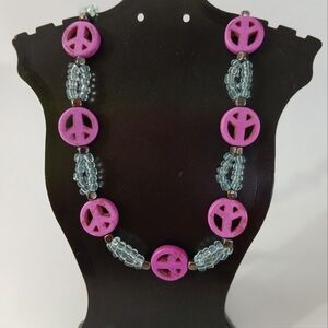 Peace Sign Necklace 18.5"